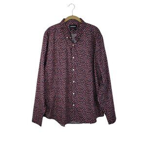 Bonobos Standard Fit Button Down Long Sleeve Shirt Black Pink Floral Cotton XXL